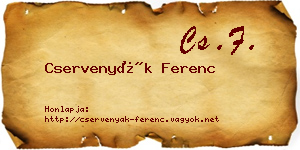 Cservenyák Ferenc névjegykártya
